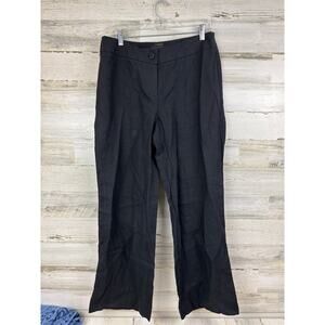 Talbots womens 10 black linen curvy fit straight leg dress pants